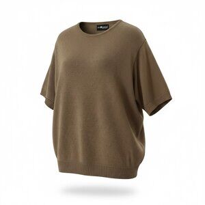 Sag Harbor Women’s Camel Short Sleeve Knit Sweater XXL Plus Size Workwear Staple